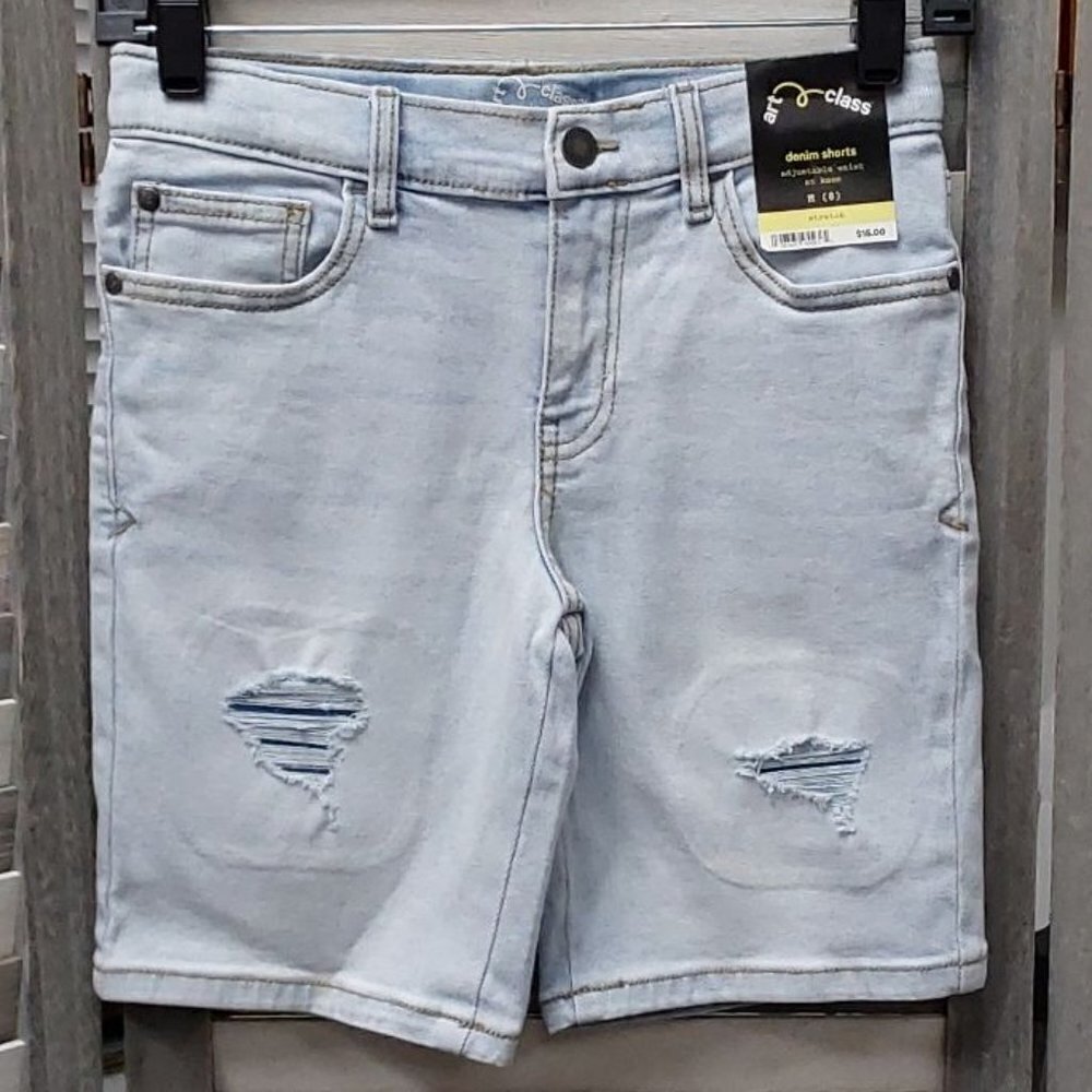 Boys' Destructed Bermuda Jean Shorts | Art Class | S (6/7)